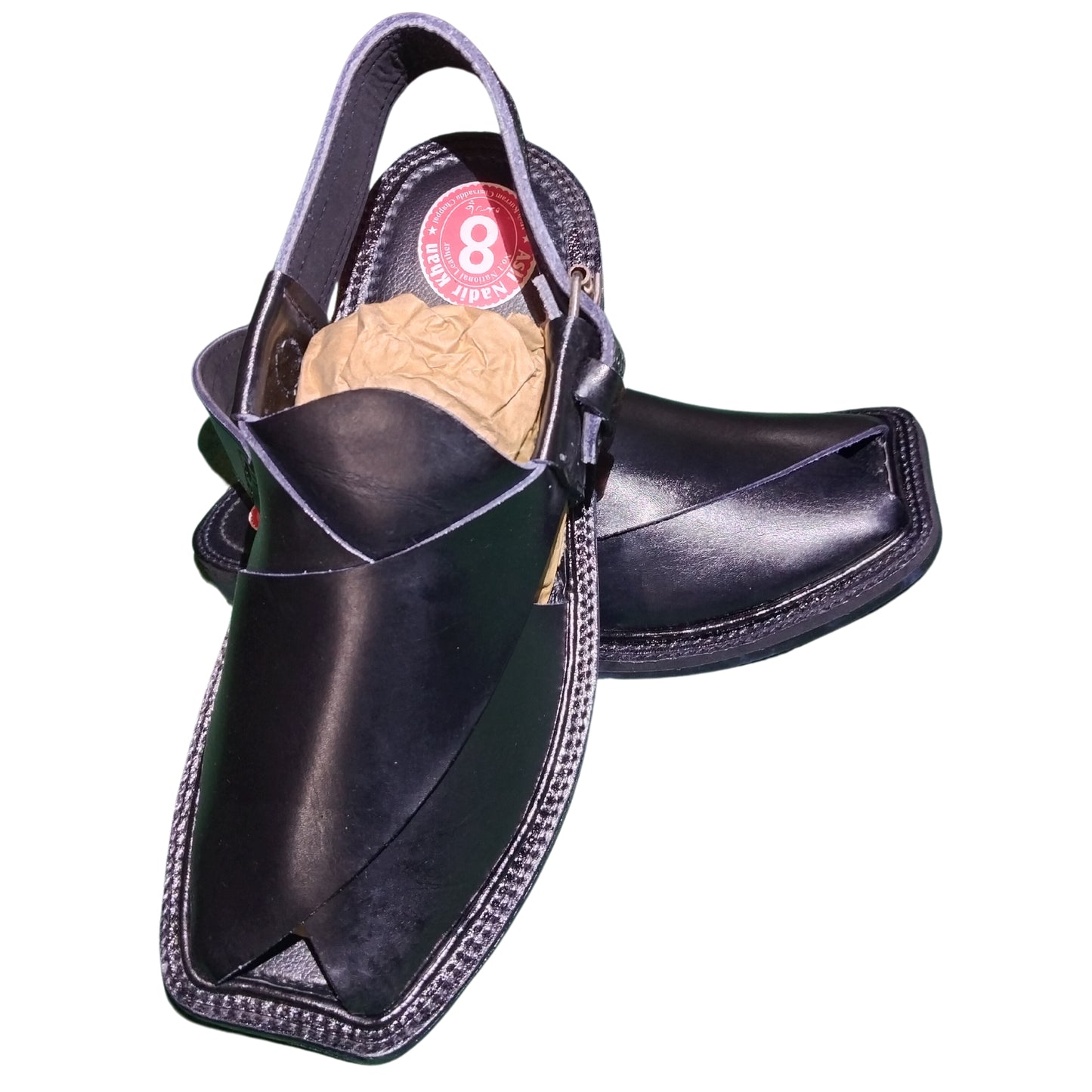 Peshawari Charsada  Chappal Black - Pure Leather Handmade