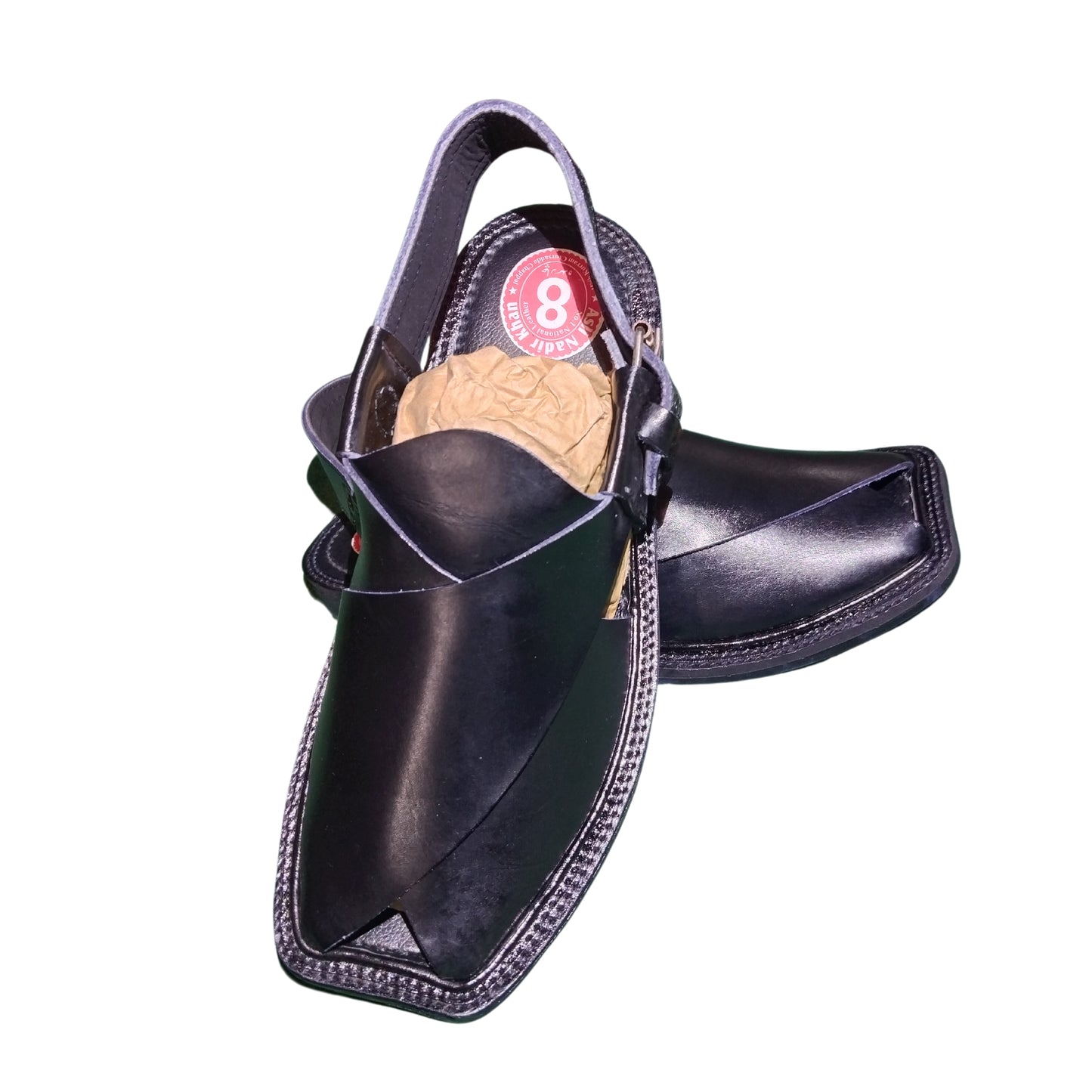 Peshawari Charsada  Chappal Black - Pure Leather Handmade