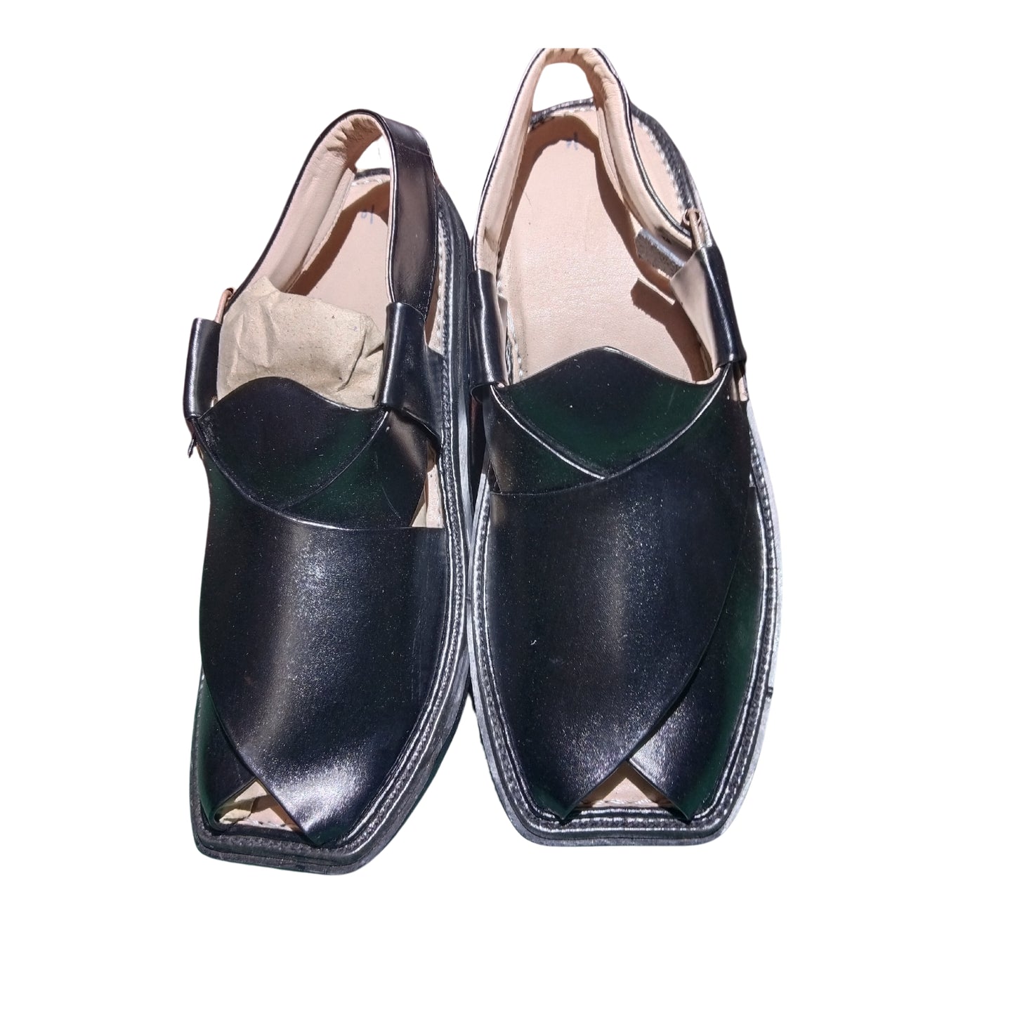 Peshawari Charsada  Chappal Black - Pure Leather Handmade