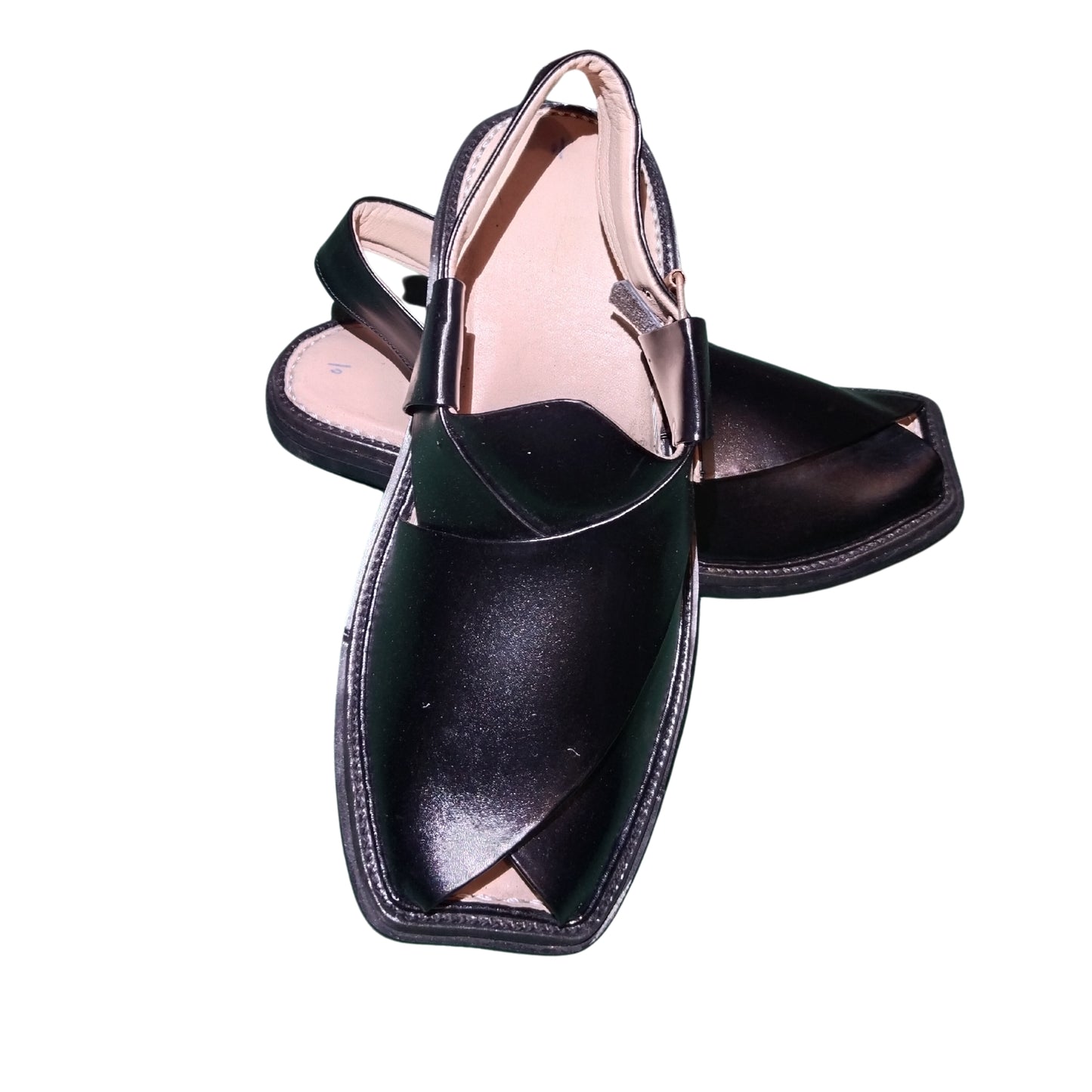 Peshawari Charsada  Chappal Black - Pure Leather Handmade