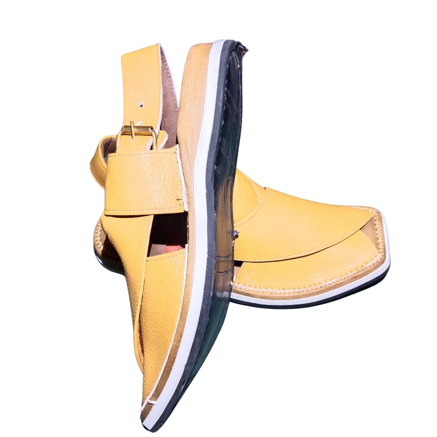 Kaptan Peshawari Chappal Danydar - Pure Leather Handmade