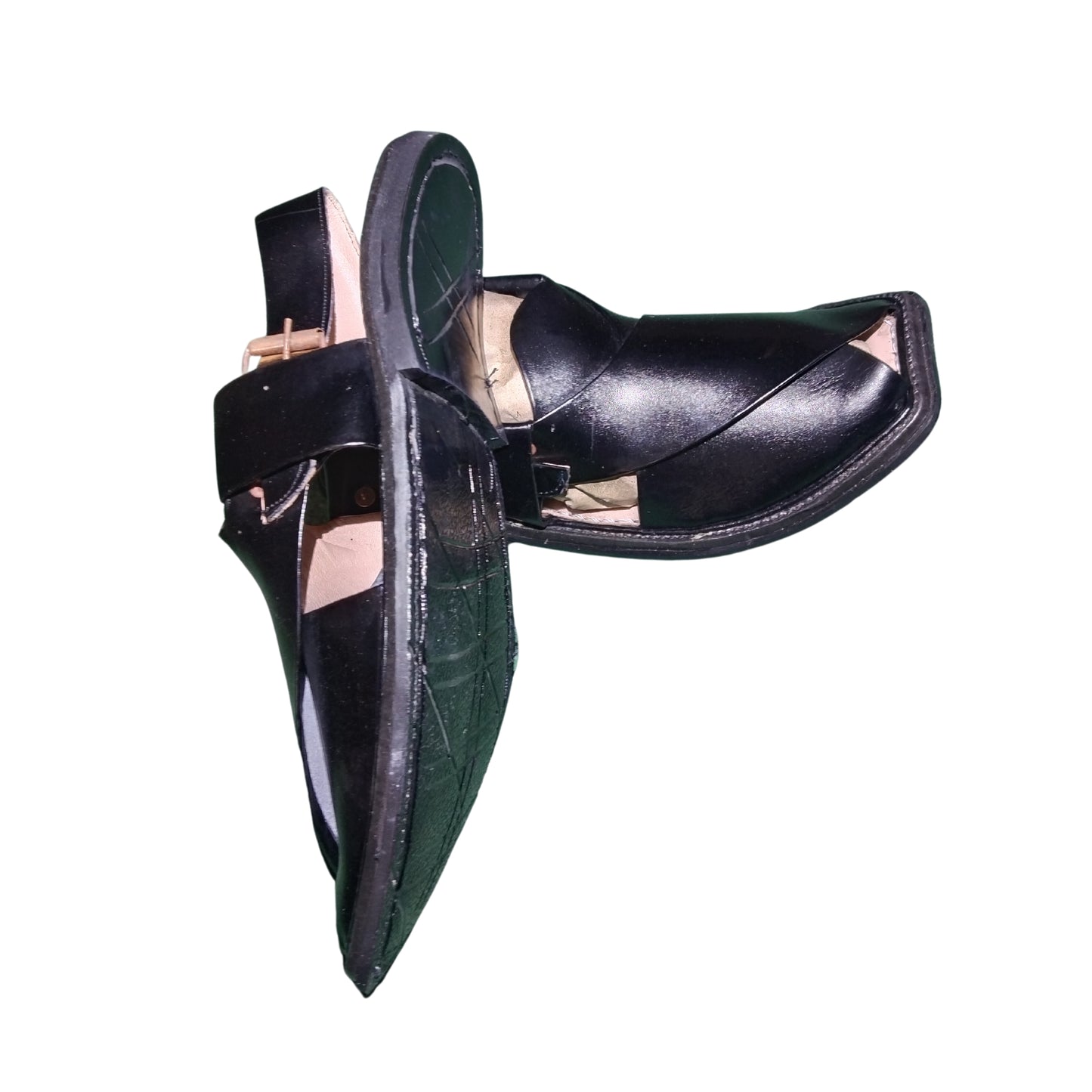 Peshawari Charsada  Chappal Black - Pure Leather Handmade