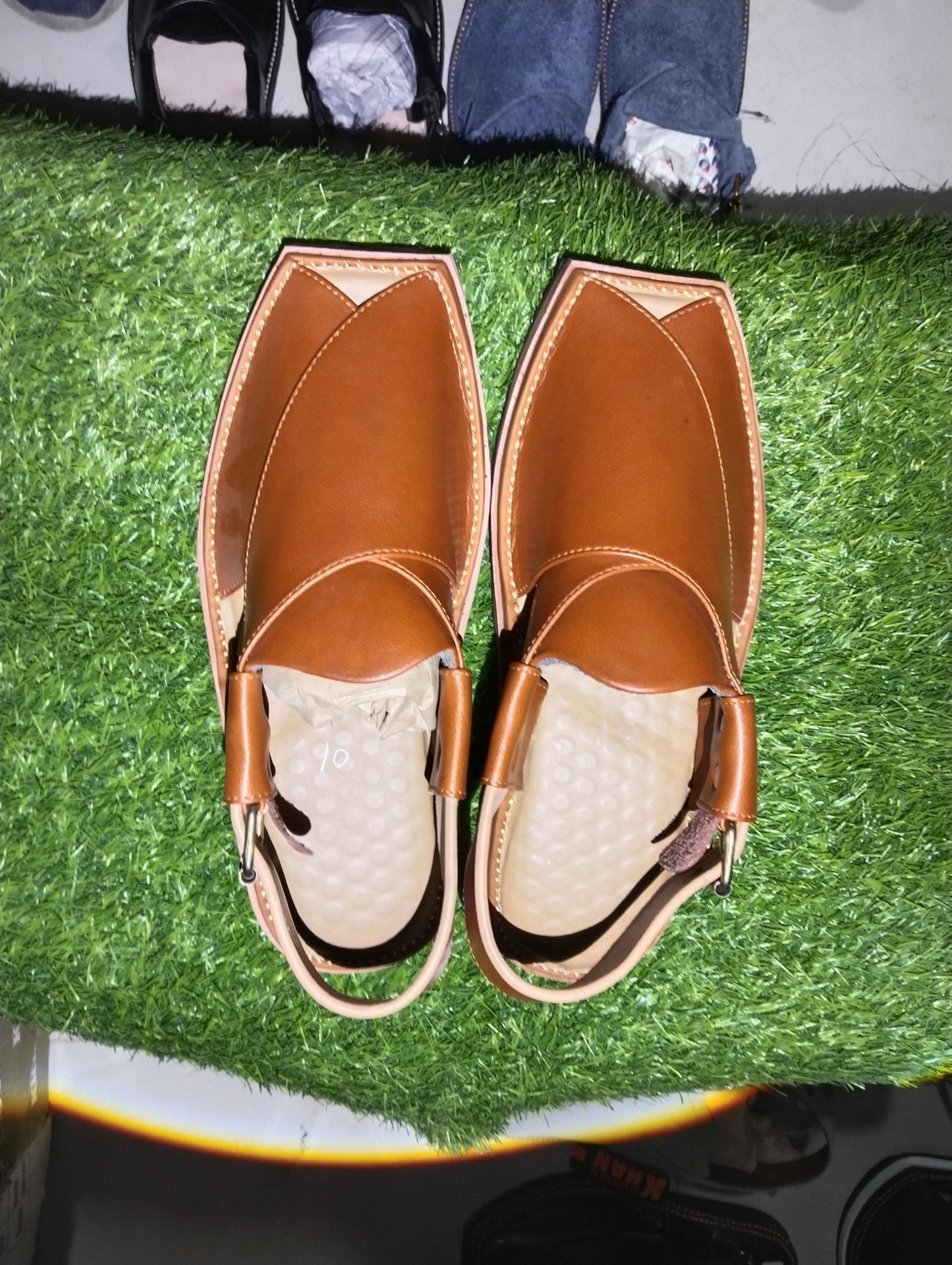 Kaptan Charsadah Chappal - Orange - Pure Leather HandMade