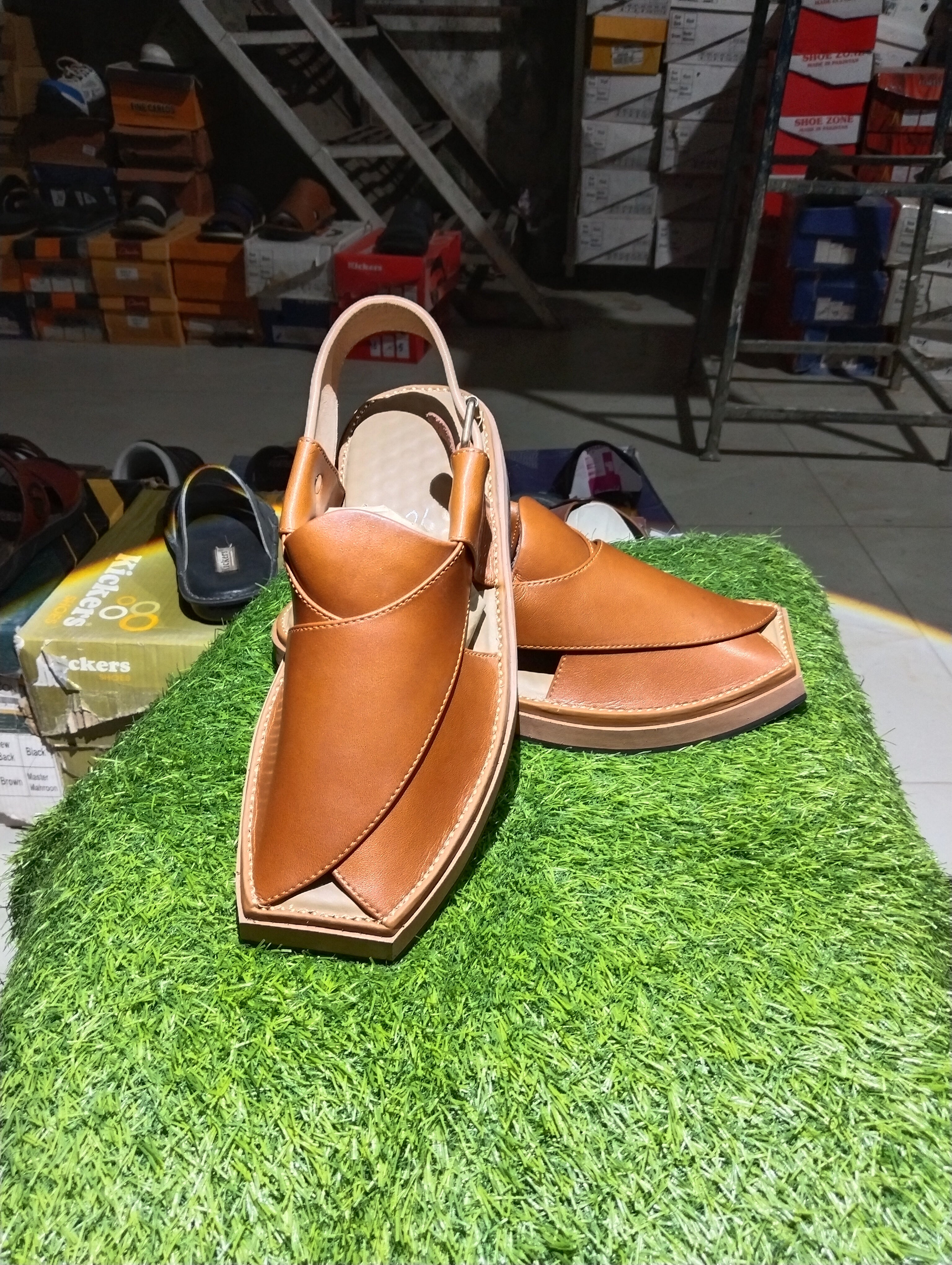 Kaptan Charsadah Chappal - Orange - Pure Leather HandMade