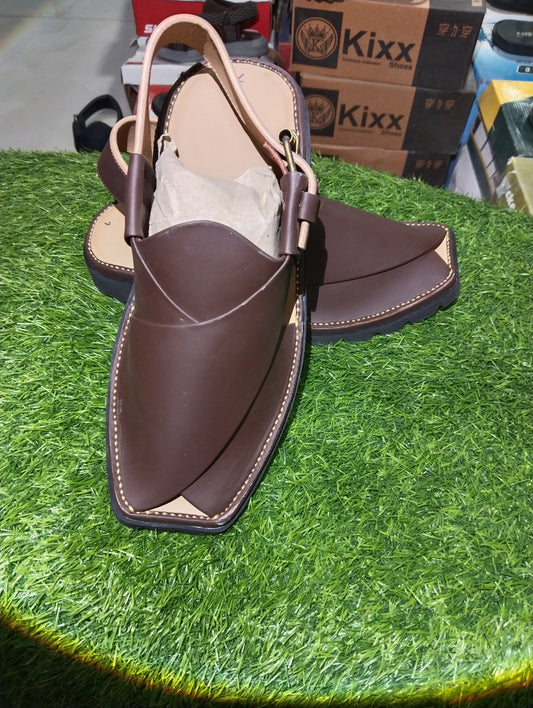 Charsada chappal - coffee color- Pure leather handmade-SCDS