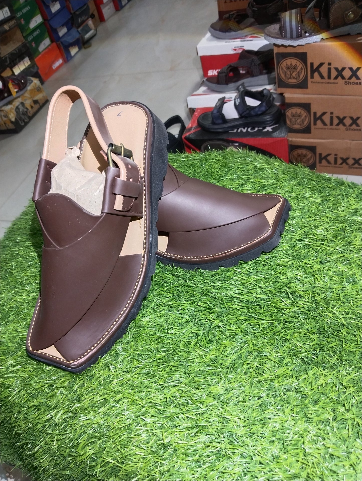 Charsada chappal - coffee color- Pure leather handmade-SCDS