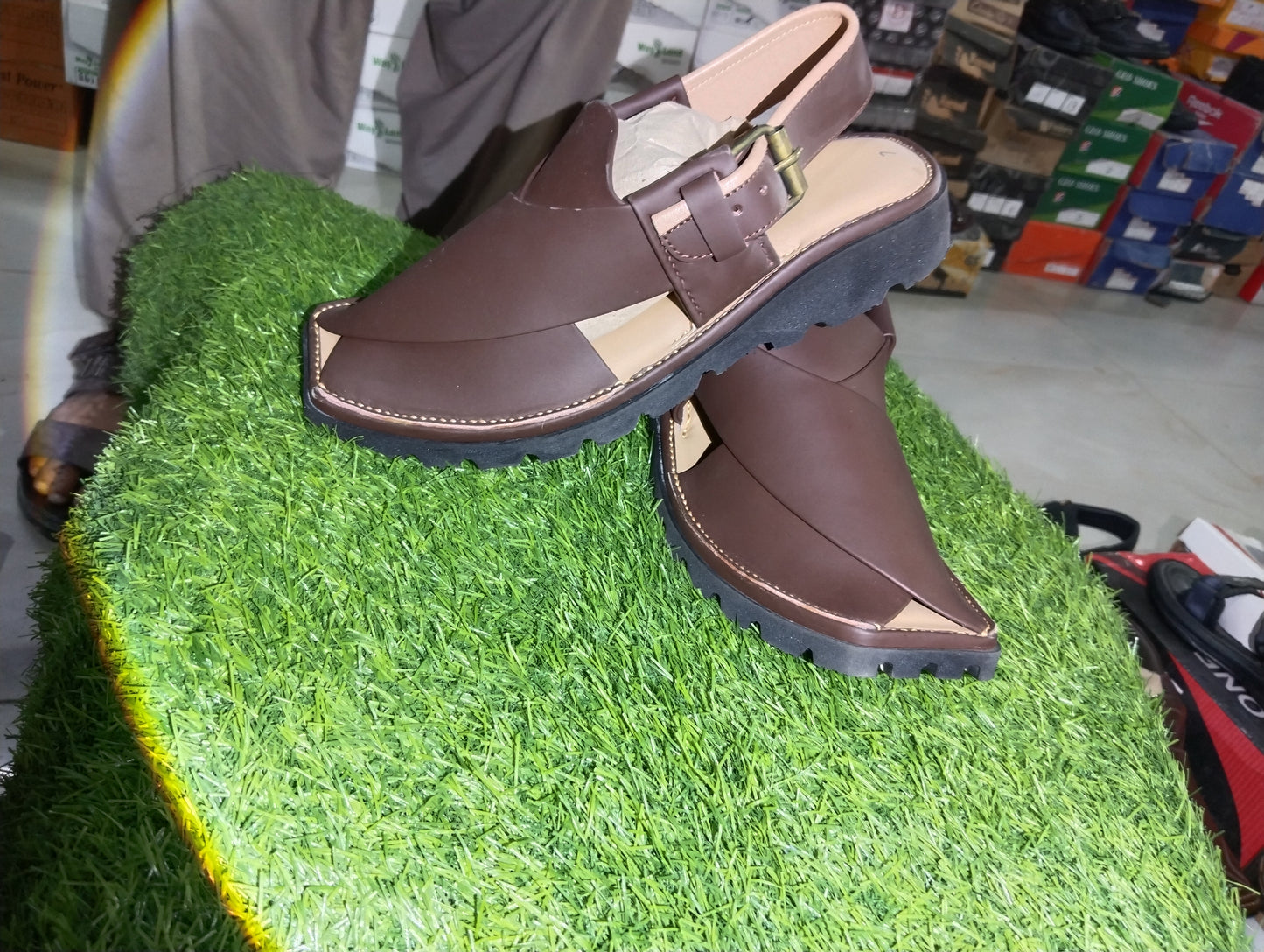 Charsada chappal - coffee color- Pure leather handmade-SCDS